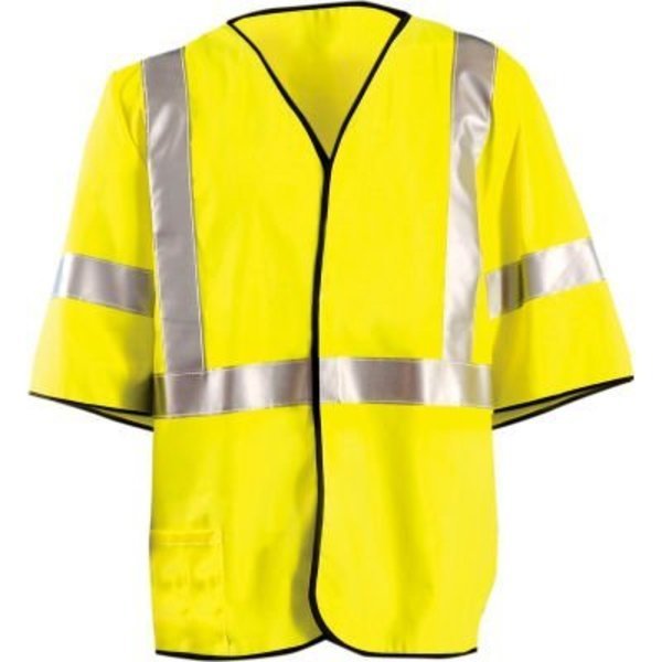 Class 3 Flame Resistant Single Stripe Solid Vest Yellow, XL, , Occunomix, Mfr#: LUX-HSG3FR-YXL